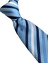navy, light blue and white  striped  tie